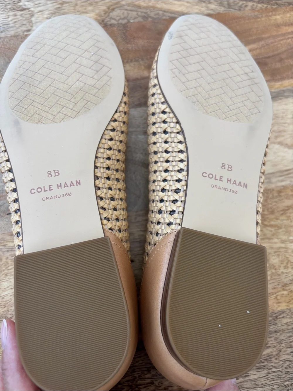 Cole Haan Beige/Tan Woven Ballet Flats
